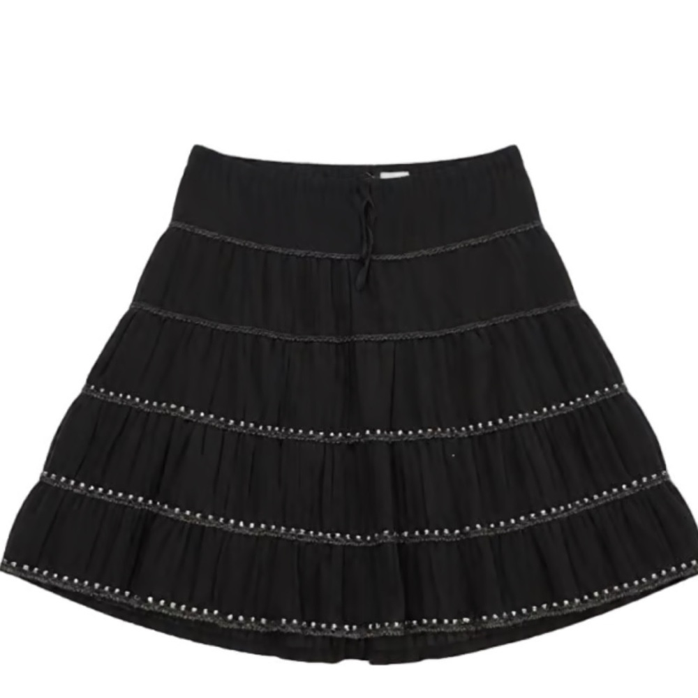 Fashion Bug Womens Maxi Flowy Black Tiered Skirt